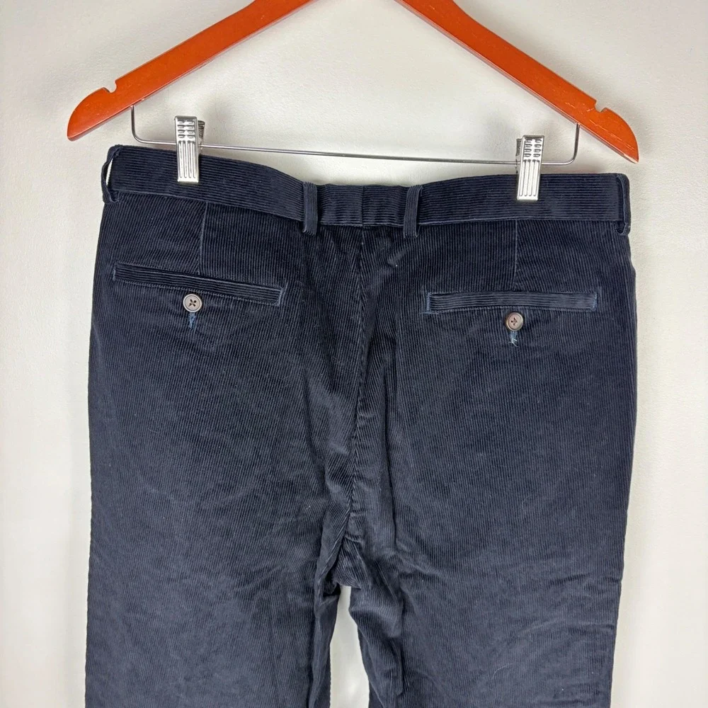 Lauren Ralph Lauren Mens‎ Navy Corduroy Pants Size 34W x 31L Flat Front Casual
